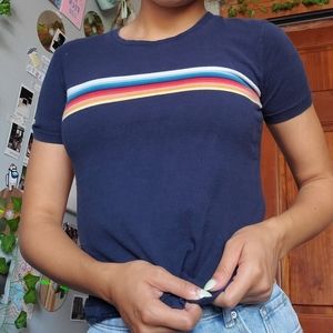 John Galt rainbow stripe tee